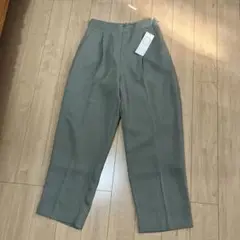 Techichi テチチ ハイウエスト タックテーパードパンツ カーキ