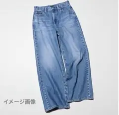 美品UNIQLO ワイドストレートデニム 29サイズ ブルー（股下補正63cm）