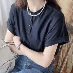 未使用新品⭐︎クラシカルエルフ2wayシルケットデザインボタンシンプルカットソー