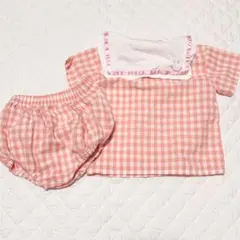 【美品】 セーラー ギンガムチェック ニコちゃん 80サイズ