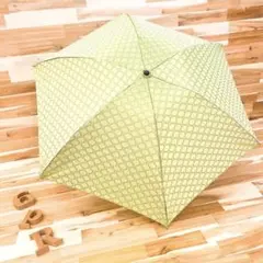 新品/未使用【セリーヌ】CELINE マカダム総柄折りたたみ傘 廃盤 緑×金