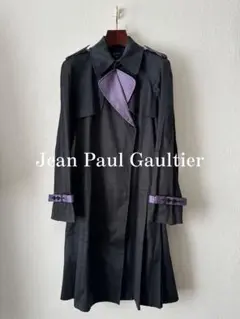 GAULTIER エナメル トレンチ スプリング コート ブラック レディース GAULTIER エナメル トレンチ スプリング コート ブラック