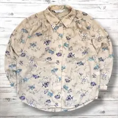 ELEGANCE 長袖Tシャツ 総柄 レディースM 0902