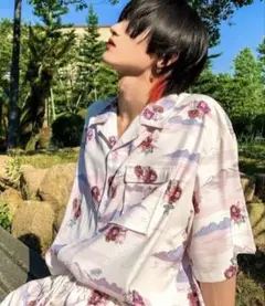 【美品】Espina　メンズ　花柄　オープンカラーシャツ　S