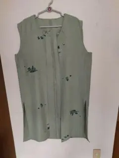 着物リメイクロング羽織LL