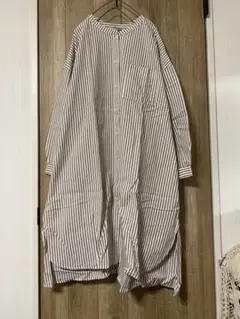 新品★サマンサモスモス★柄アソートシャツチュニック★ブラウン