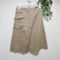 【アナディス】ベージュ コーデュロイスカート サイドポケット付き　サイズ38