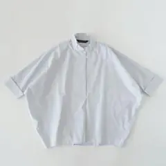 新品未使用 ミズイロインド 23SS フロントフライ ドルマンワイドシャツ 青