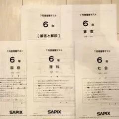 SAPIX　２０２５年７月 復習テスト ６年