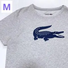 ラコステスポーツ ワニ デカロゴ ウルトラドライ 半袖Tシャツ 杢グレー M