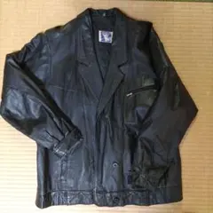 90s 古着　YESSICA　レザー・ジャケット　本革　ブラック　オーバーサイズ