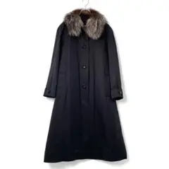 Aquascutum アクアスキュータム ロングコート ブラック 英国製 M