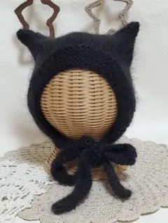 黒猫ボンネットMサイズ