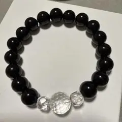 オニキス カット水晶 ブレスレット 天然石