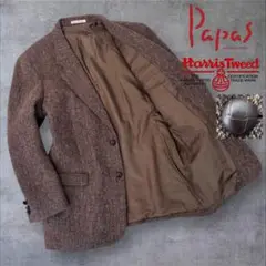 極美品 Papas×Harris Tweed 2Bツイードジャケット サイズM