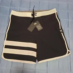 Hurley 水着 サイズ36 黒/白 ストライプ