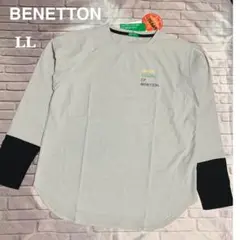 タグ付 ベネトン Tシャツ UPF50+ 長袖 グレー LL