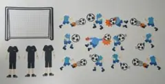 サッカー★青★色紙・寄せ書き用シール12枚セット★卒業　引退　アルバム