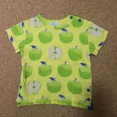 hakka baby ハッカベビー　青リンゴ柄イエローTシャツ　80cm