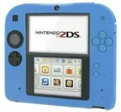 [新品未使用]ニンテンドー2DS用シリコンカバーケース(青色)と液晶保護フィルム