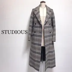 STUDIOUS ステュディオス ダブルブレスト コート チェック柄
