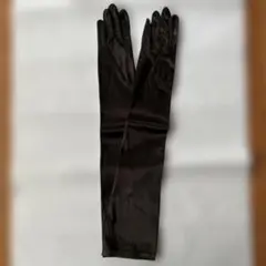 サテン 黒 ロンググローブ
