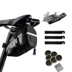 自転車 サドルバッグ 修理キット 5点セット パンク修理キット マルチツール