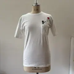 バンクシー　ホワイト 半袖Tシャツ ポケット付き