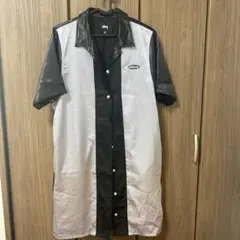 stüssy シャツワンピース Mサイズ パープルグレー/ブラック