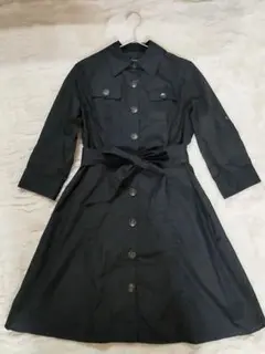 きれい系A proudly ブラック シャツワンピース 七分袖