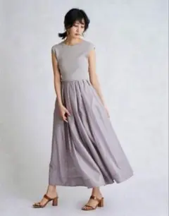 【新品同様】スナイデル ノースリーブリボン付きロングワンピース