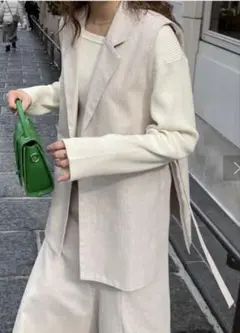 Discoat コットンリネンヘリンボンジレ