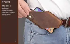 コーヒー色 スマホショルダーバッグ 合成皮革