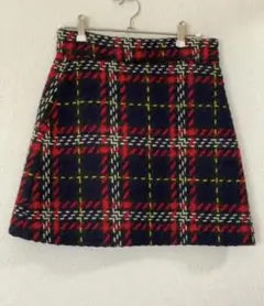 美品♡ミュウミュウ♡ツイードチェックミニスカート