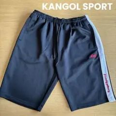 【KANGOL SPORT】ハーフパンツ　ジャージ　黒　ブラック　膝丈
