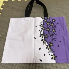 花柄 紫と白の布製バッグ　薄桜鬼