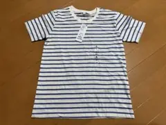 新品タグ付き　イオン　ストライプ　ボーダー　半袖　Tシャツ　オーガニック　M 匿