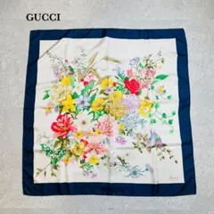 美品✨グッチ GUCCI フローラ フラワー 花柄 イタリア製シルク大判スカーフ