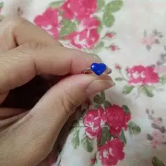 ラピスラズリ ハート ピンキーリング