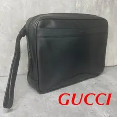 ✨極美品✨グッチ クラッチバッグ セカンドバッグ レザー ブラック メンズ