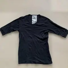 WHO'S YELLOW RUGBY ブラック五分袖Tシャツ