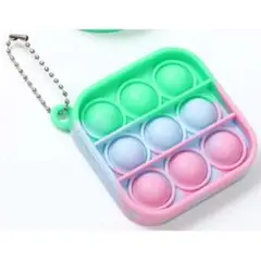 プッシュポップ バブル 緑青桃 キーホルダー スクイーズ プチプチ