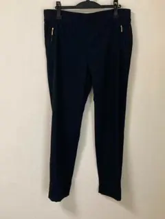 ザラベーシック　ブラック スリムフィットパンツ ジッパーポケット付き