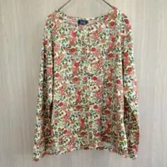 ジュンコシマダ チュニック カットソー 総柄 花柄 レッド グリーン XL
