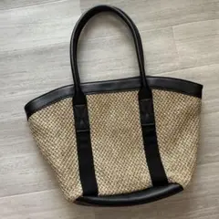 巾着付 かごバッグ ハンドバッグ