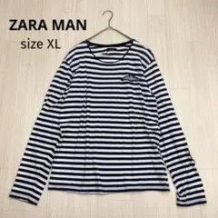 ZARA MAN ザラメン ボーダー 長袖 Tシャツ プルオーバー XL