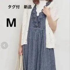 【タグ付新品】サマンサモスモス sm2 刺繍スカラップワンピース チェック