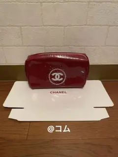 シャネル CHANEL エナメルポーチ 箱付き