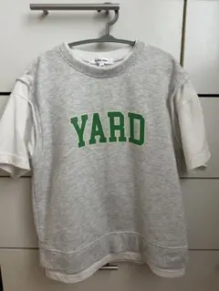 YARDプリント 重ね着風　グレー Tシャツ 120