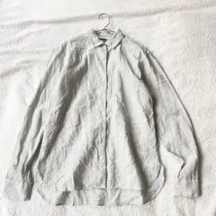 【ユニクロ】× LEMAIRE リネンブレンド ボタンシャツ 麻綿混チェック柄S